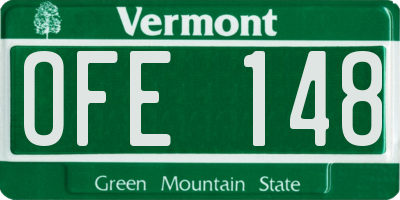 VT license plate OFE148