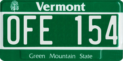 VT license plate OFE154