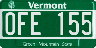 VT license plate OFE155