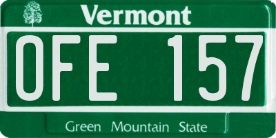 VT license plate OFE157