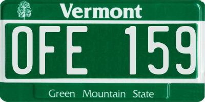 VT license plate OFE159