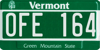 VT license plate OFE164