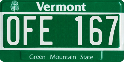 VT license plate OFE167