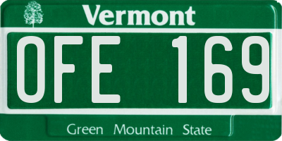 VT license plate OFE169