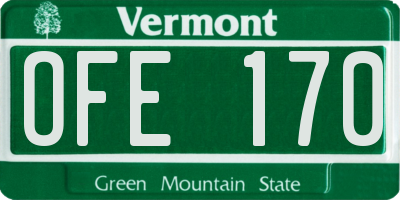 VT license plate OFE170