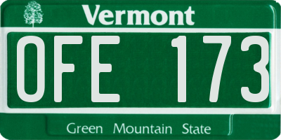 VT license plate OFE173