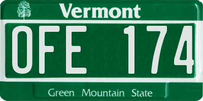 VT license plate OFE174