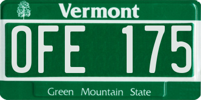 VT license plate OFE175