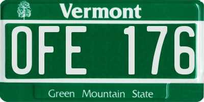 VT license plate OFE176