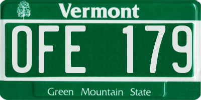 VT license plate OFE179