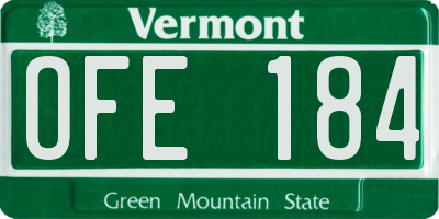 VT license plate OFE184