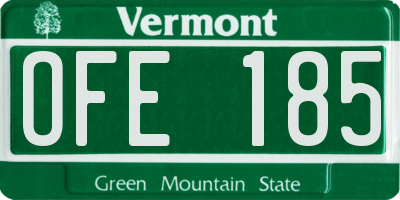 VT license plate OFE185