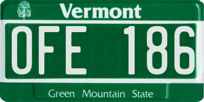 VT license plate OFE186