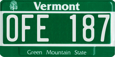 VT license plate OFE187