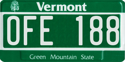VT license plate OFE188