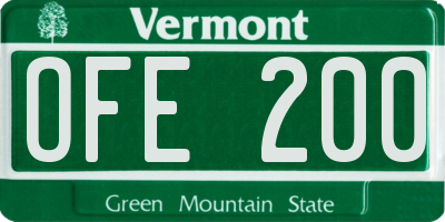 VT license plate OFE200