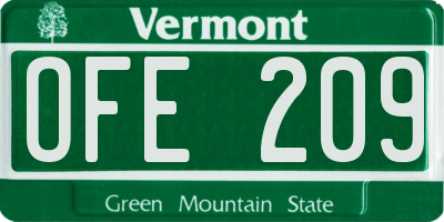 VT license plate OFE209