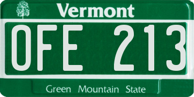 VT license plate OFE213