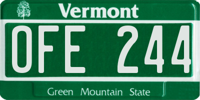 VT license plate OFE244