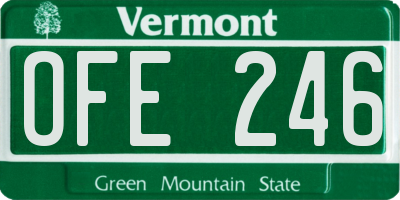 VT license plate OFE246