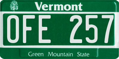 VT license plate OFE257