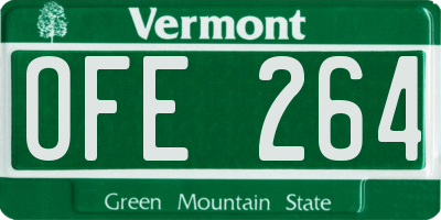 VT license plate OFE264