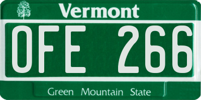 VT license plate OFE266