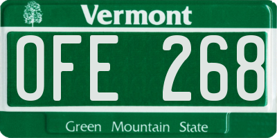 VT license plate OFE268