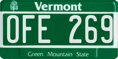 VT license plate OFE269