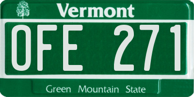 VT license plate OFE271