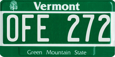 VT license plate OFE272