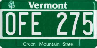 VT license plate OFE275