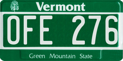 VT license plate OFE276