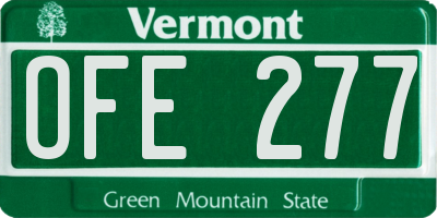 VT license plate OFE277
