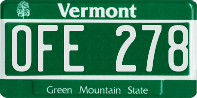 VT license plate OFE278