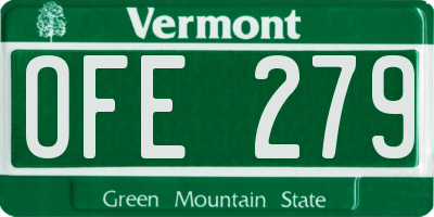 VT license plate OFE279