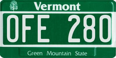 VT license plate OFE280