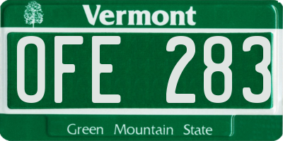 VT license plate OFE283