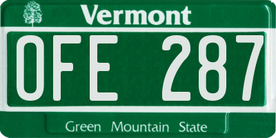 VT license plate OFE287