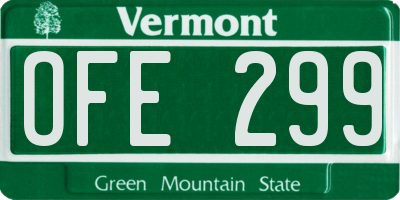VT license plate OFE299