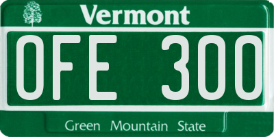 VT license plate OFE300