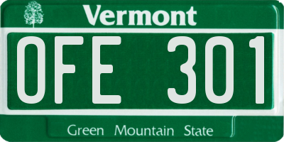 VT license plate OFE301