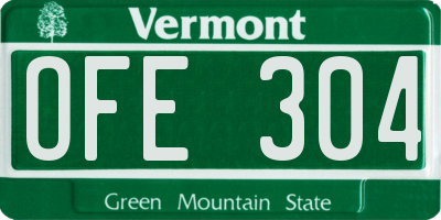 VT license plate OFE304