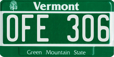 VT license plate OFE306