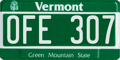 VT license plate OFE307