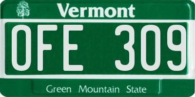 VT license plate OFE309