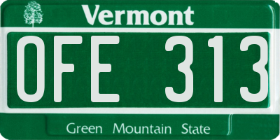 VT license plate OFE313