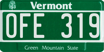 VT license plate OFE319