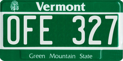 VT license plate OFE327