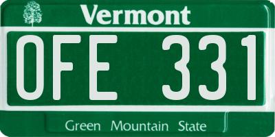 VT license plate OFE331